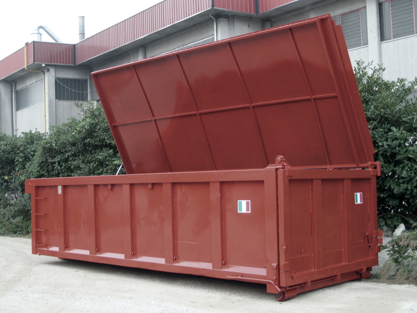 fVermietung von Absetzcontainern für die Lagerung von Abfällen